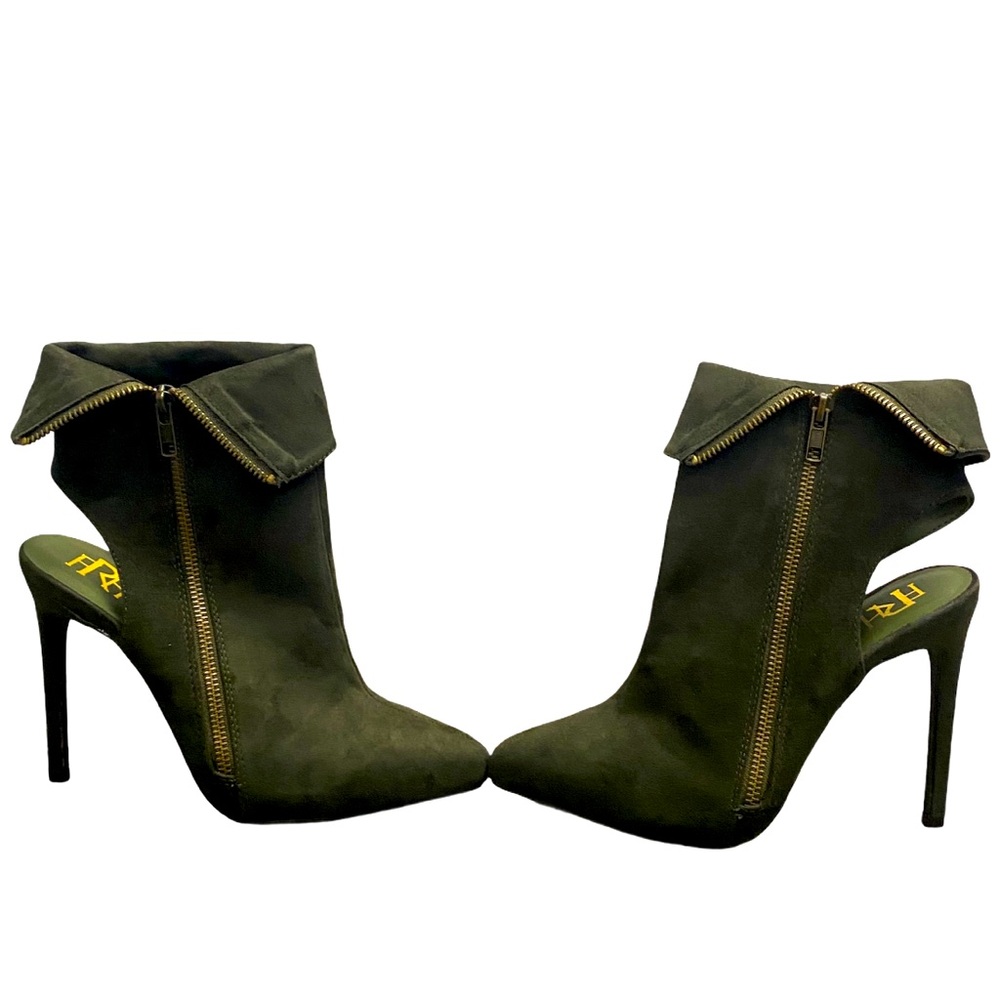 FHR Stilettos Ankle Booties. Army green. Size 7.5